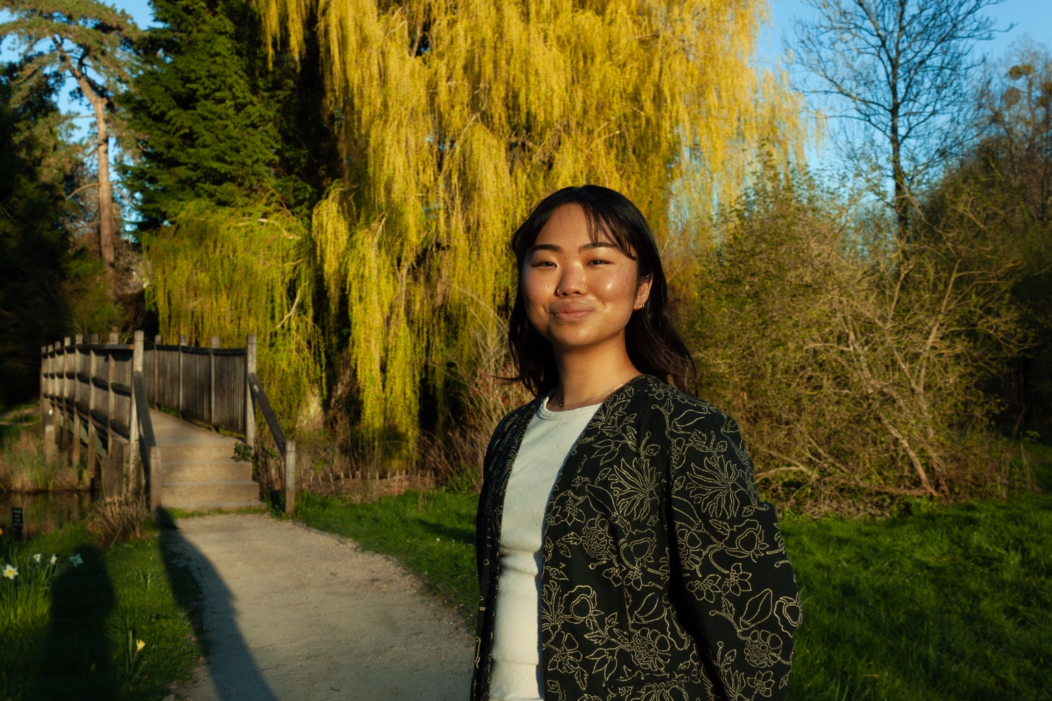 Carina Uchida outdoors in a garden